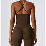 Tanktop met gekruiste rug bruin