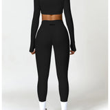 Crop top met lange mouw zwart