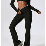 Crop top met lange mouw zwart