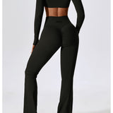 Crop top met lange mouw zwart