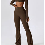 Crop top met lange mouw bruin