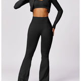 Flare legging met scrunch butt zwart