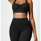Halter sport bh zwart