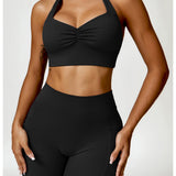 Halter sport bh zwart
