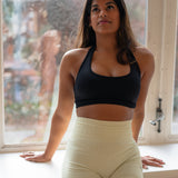 Rib short beige
