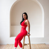 Halter sport bh rood