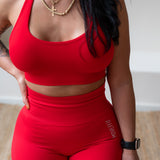 Halter sport bh rood