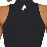 Rib sport bh zipper grijs