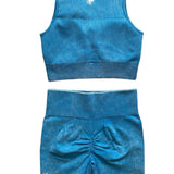 Rib sport bh zipper blauw