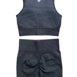 Rib short grijs