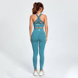 Legging set Leopard blauw
