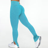 Rib legging blauw